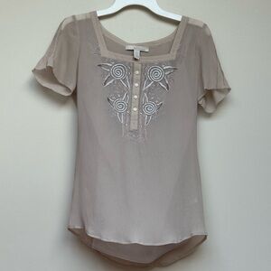 Banana Republic Heritage Cream Silk Blouse Size Small